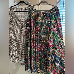 Cupio floral garden maxi skirt and halogen maxi Multicolor Patterned Fabric